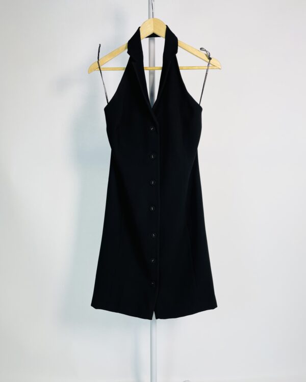 Vestido curto preto frente única com botões na frente LE LIS BLANC - 38