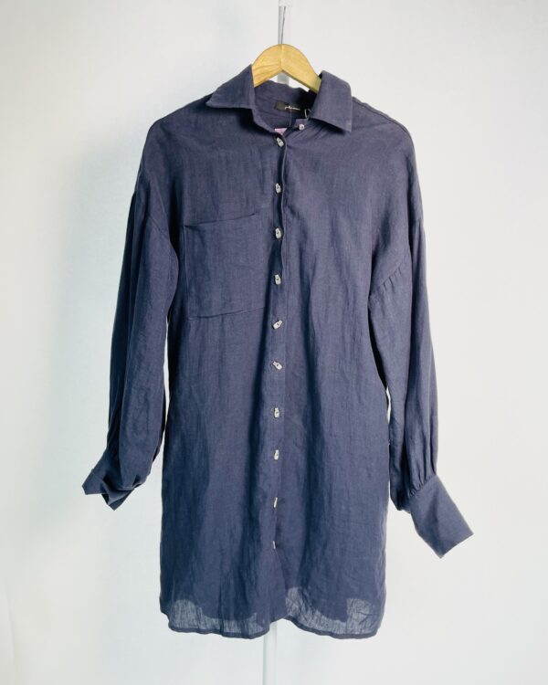 Chemise linho azul marinho J.CHERMANN - 42 *nunca usada* - VENDIDO SISTEMA OTO