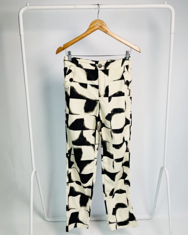 Calça preta e bege estampada CACAY - P *nunca usado* - VENDIDO SISTEMA OTO