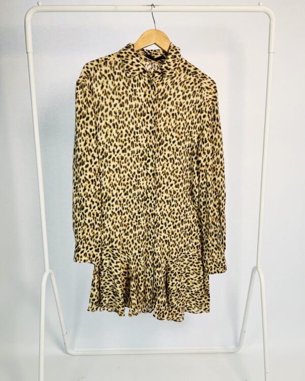 Vestido curto estampa onça mangas longas ANIMALE - 36 - VENDIDO SISTEMA OTO