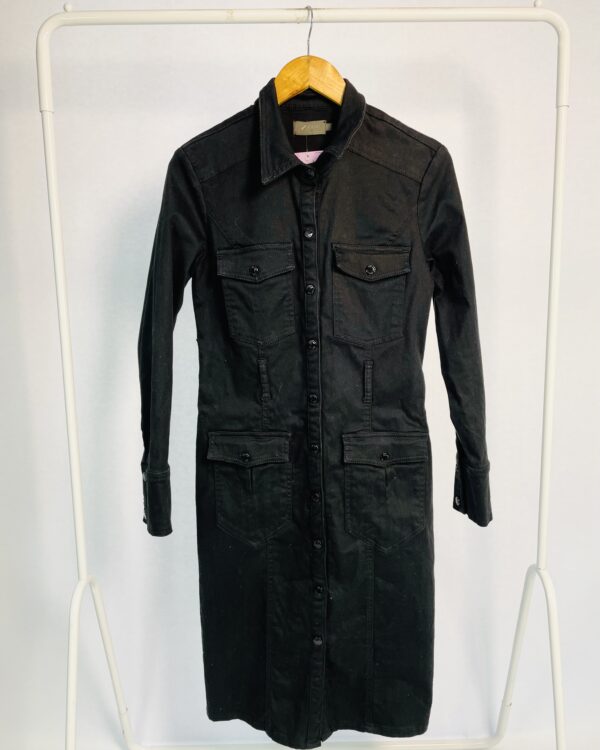 Parka preto jeans alongada ABRAND - 38 - VENDIDO SISTEMA OTO