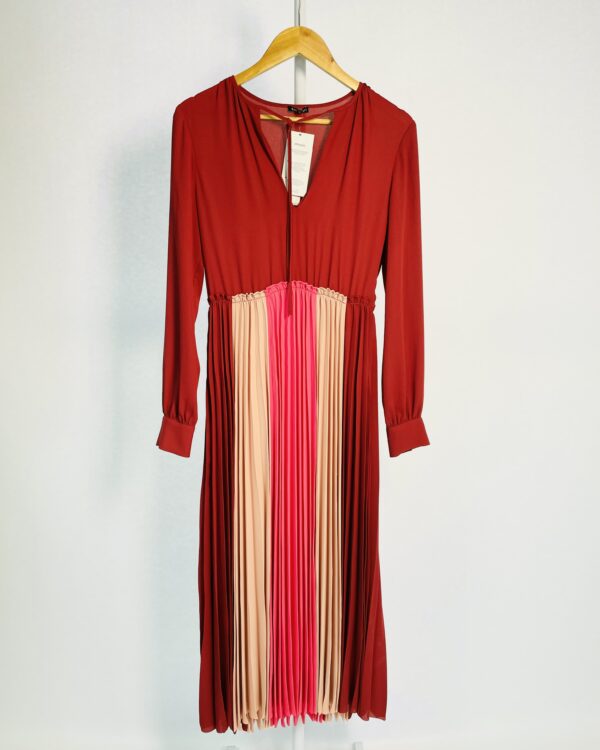 Vestido plissado bordo rosa claro com mangas LE LIS BLANC - 36 - VENDIDO SISTEMA OTO