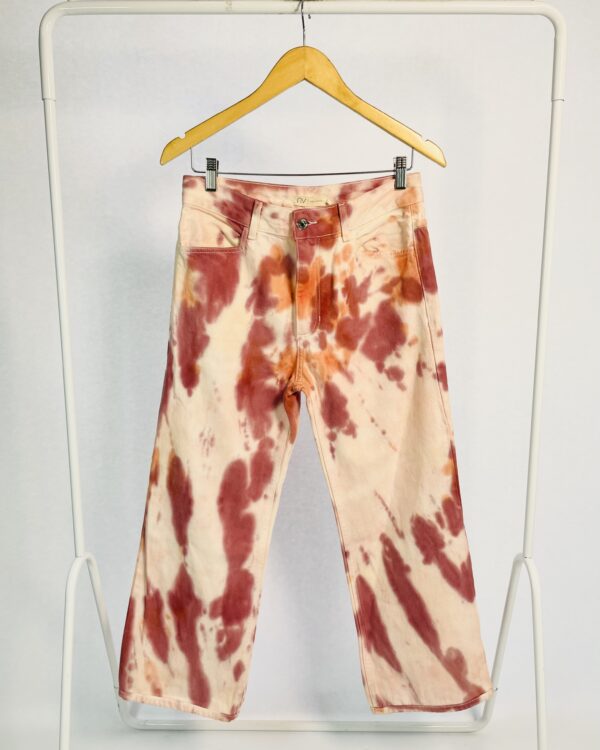 Calça sarja estampa tie dye tons de rosa e laranja NV - 38 *nunca usado* - VENDIDO SISTEMA OTO