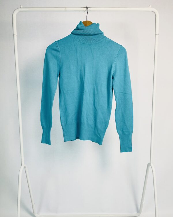 Blusa tricot azul gola alta ANIMALE - P - VENDIDO SISTEMA OTO