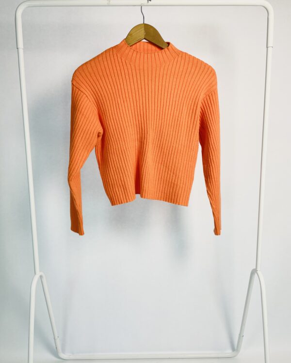 Blusa tricot laranja gola alta ZARA - P - VENDIDO SISTEMA OTO
