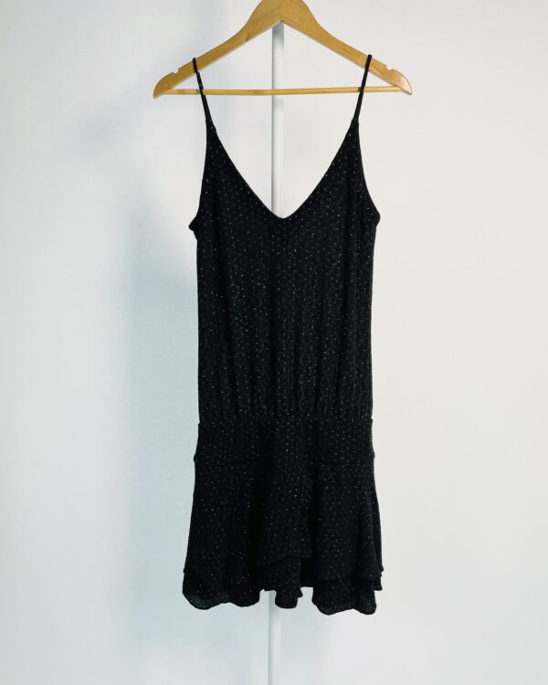 Vestido curto preto com brilhos e alças finas ATEEN - P - VENDIDO SISTEMA OTO