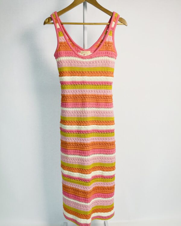 Vestido midi tricot colorido NV - PP - VENDIDO SIST OTO