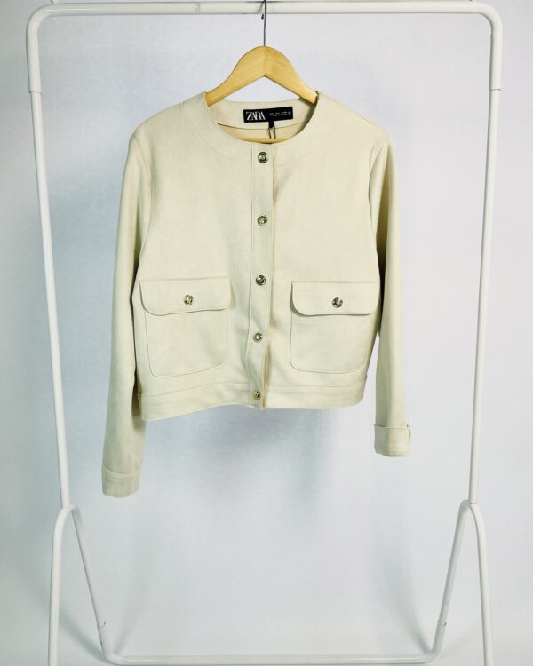 Jaqueta suede gelo com botões ZARA -G *nunca usado* - VENDIDO SISTEMA OTTO