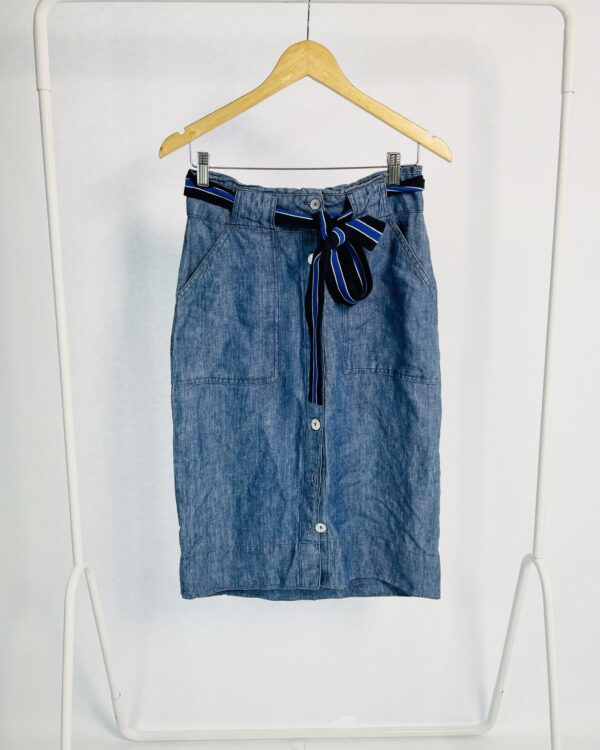 Saia midi jeans com faixa preta e azul RICHARDS - 36 - VENDIDO SISTEMA OTO