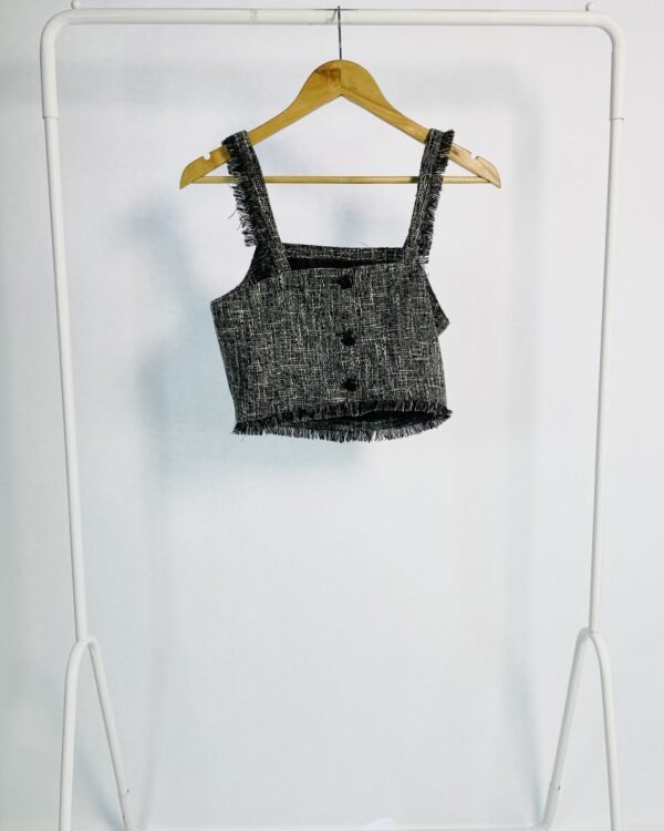Cropped preto tweed com branco VIVA - 38