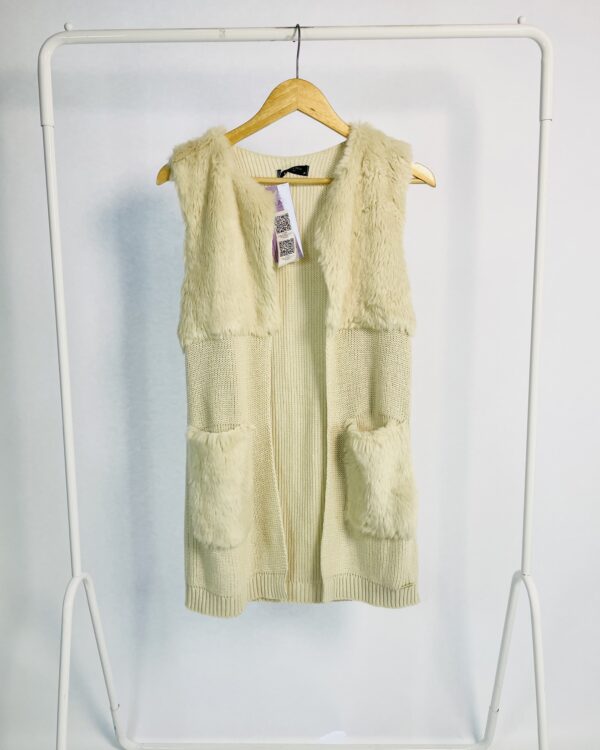 Colete off white tricot com pelos ANSELMI - P