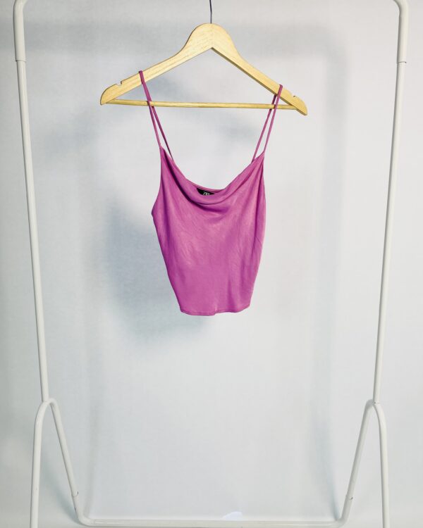 Cropped rosa acetinado ZARA - PP VENDIDO SITEMA OTO