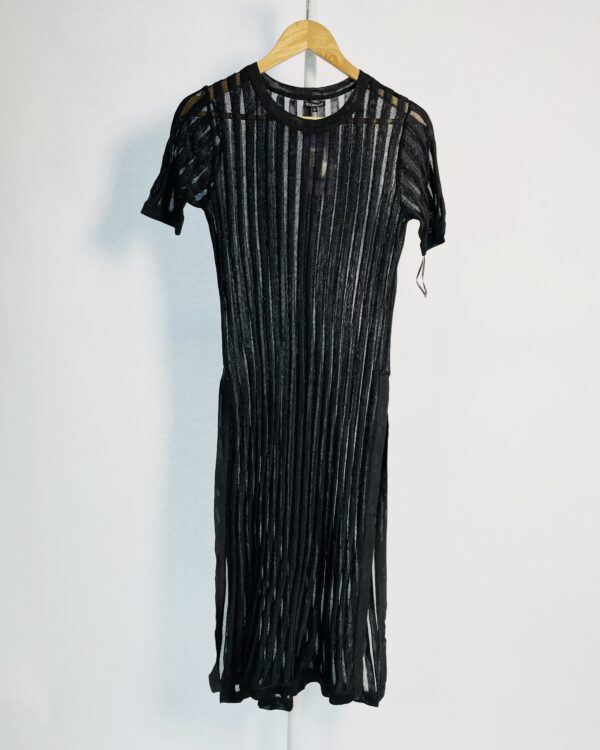 Túnica tricot preta com fios de lurex e transparência LE LIS BLANC - PP - VENDIDO SIST OTO