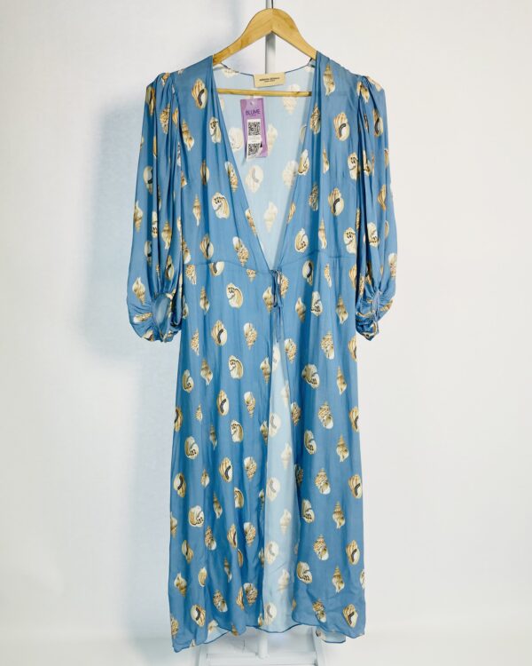 Saída de praia longa azul com amarração e estapa conchas ADRIANA DEGREAS - P