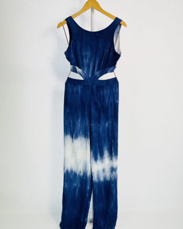 Vestido azul com degrade branco tie dye - 38