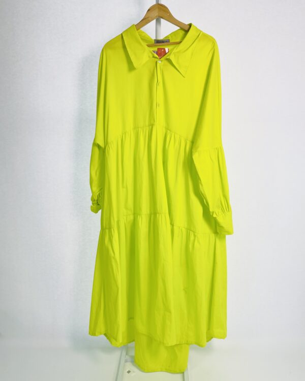 Vestido midi algodão verde lima VIÉS CONCEPT - G *nunca usado* - VENDIDO SIST OTO