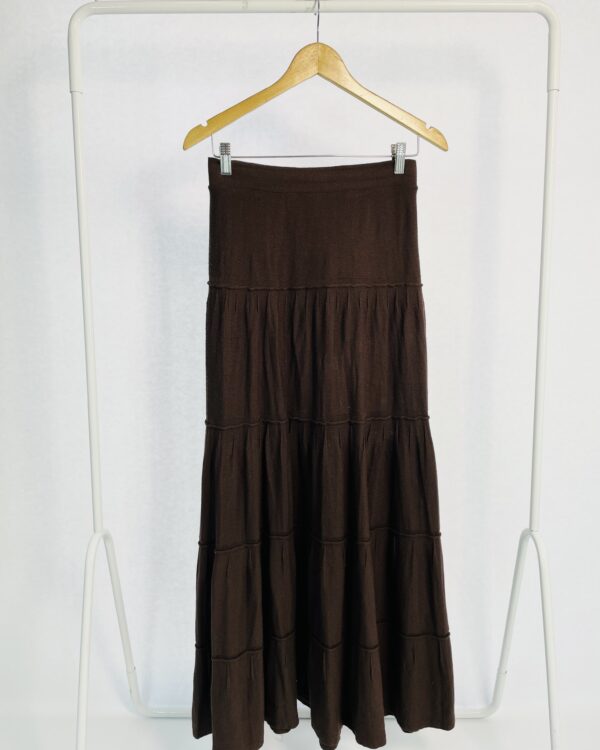 Saia tricot longa marrom BORTIER - U *nunca usado* - VENDIDO SISTEMA OTO