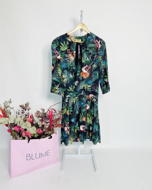 Vestido curto preto com estampa folhagens ZADIG & VOLTAIRE - P