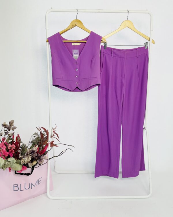 Conjunto roxo colete e calça alfaiataria NV - 36 - VENDIDO SISTEMA OTTO
