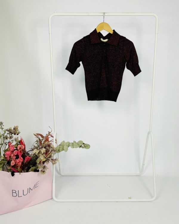 Camisa preta lurex roxo NV - PP - VENDIDO SISTEMA OTO