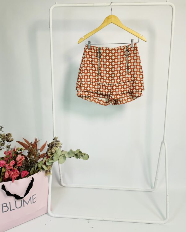 Short saia curto vermelho e cinza estampado LE LIS BLANC - 34