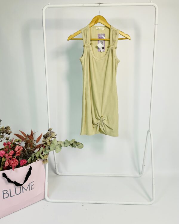 Vestdo canelado bege com dourado na manga NV - PP