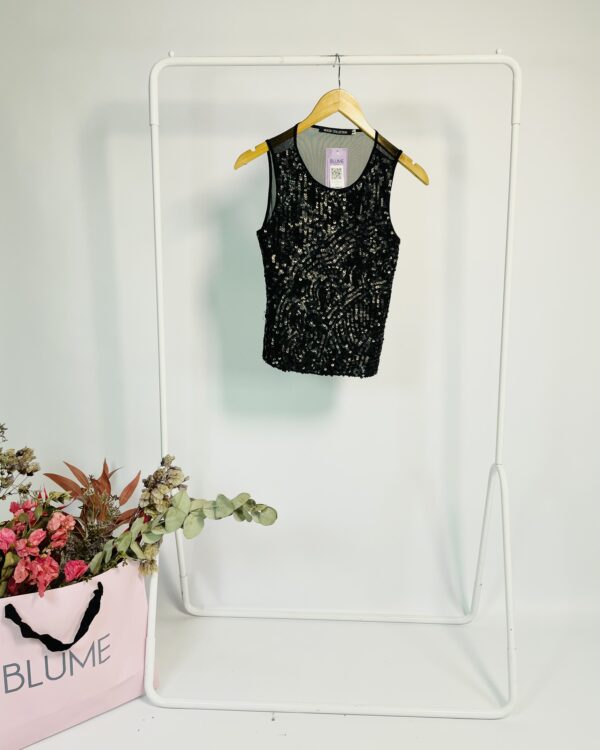 Regata de paetes pretos e tule nas costas MIXED - P