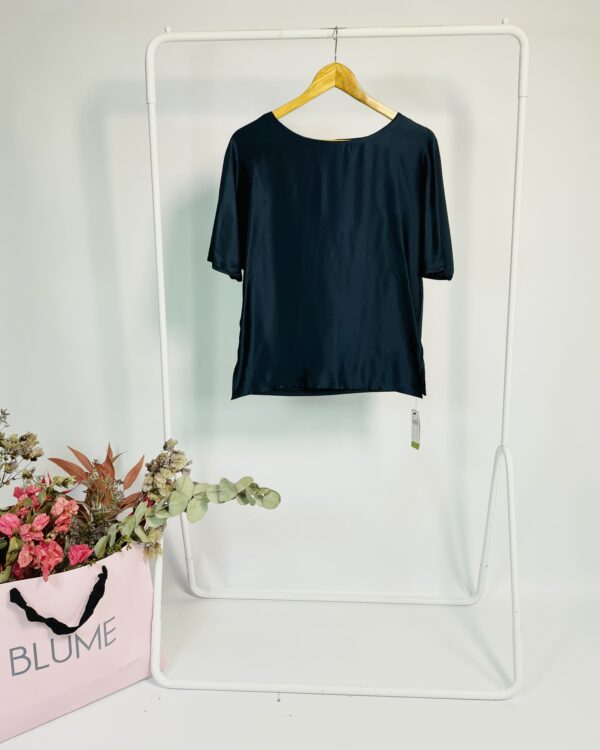 Blusa seda azul marinho mangas curtas INTIMISSI - P *nunca usado* VENDIDO SISTEMA OTO