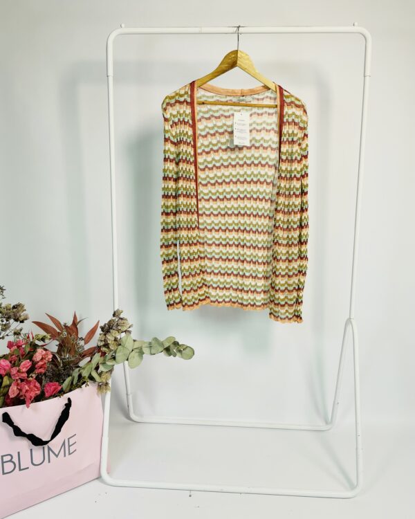 Cardigan tricot estampado colorido e fios de lurex ATEEN - PP