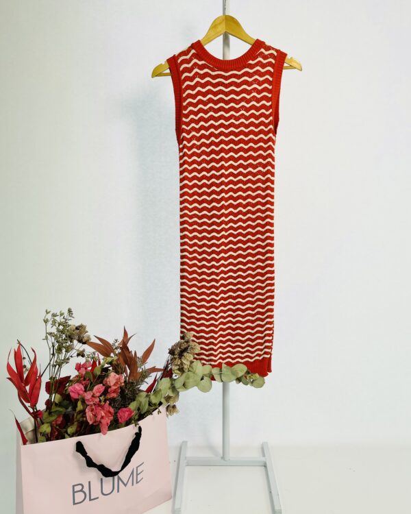 Vestido tricot vermelho e branco IORANE - PP - VENDIDO SISTEMA OTO