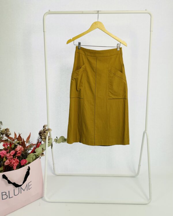 Saia midi algodão caramelo PIAZË - 40 - VENDIDO SISTEMA OTTO