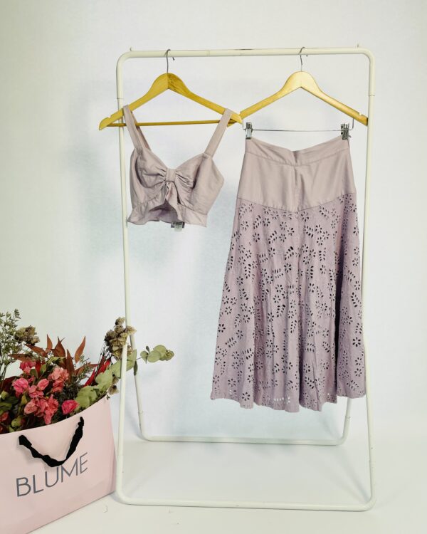 Conjunto saia e cropped lilás laise NL BRAND - P