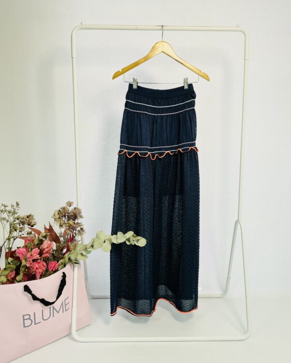 Saia midi tricot azul com coloridos LOLITTA - M