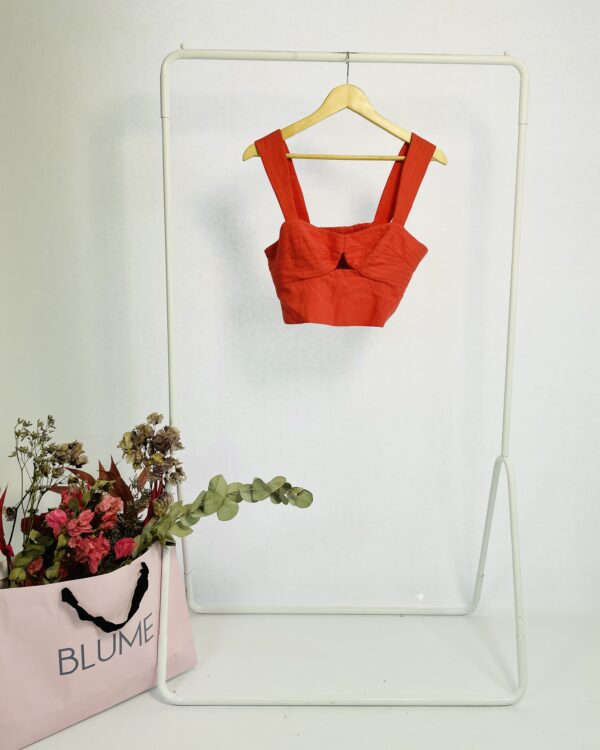 Cropped vermelho linho DRESS TO - G