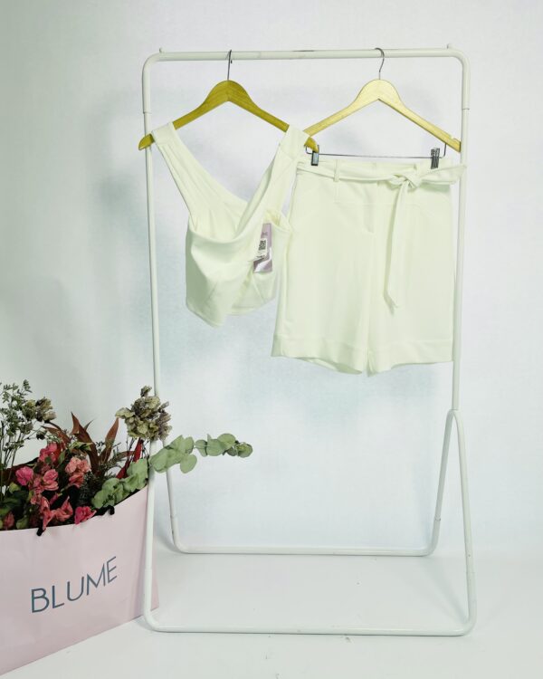 Conjunto cropped e bermuda branco LUCIDEZ - 40