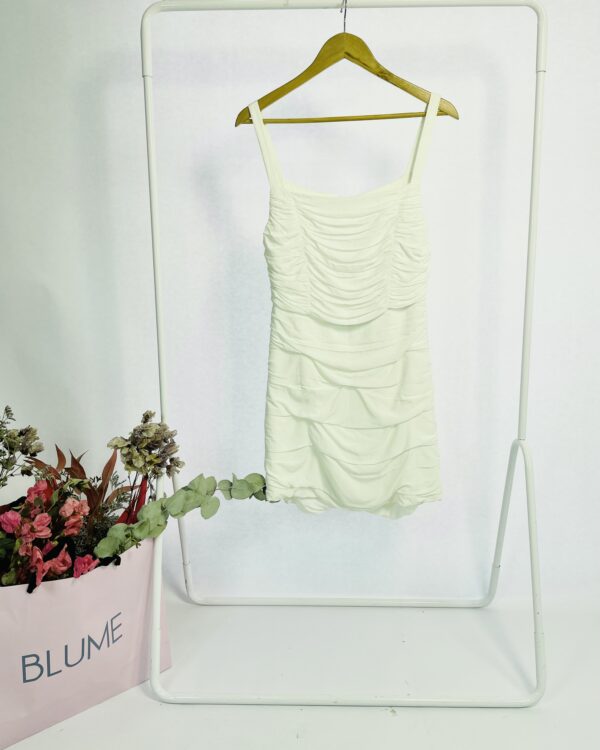 Vestido curto branco drapeado  FABULOUS AGILITÁ - 40 - VENDIDO SISTEMA OTO