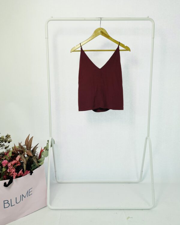 Blusa bordô alças finas OPEN - PP - VENDIDO SISTEMA OTO