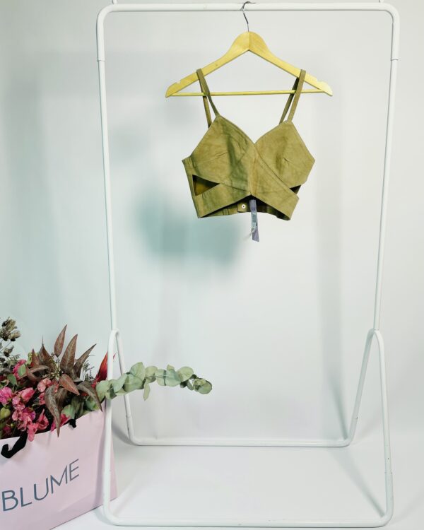 Top couro chamois bege com recorte ALL LEATHER - 36