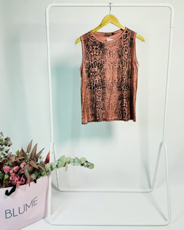 Regata rosa com estampa preta cobra BOBO - P