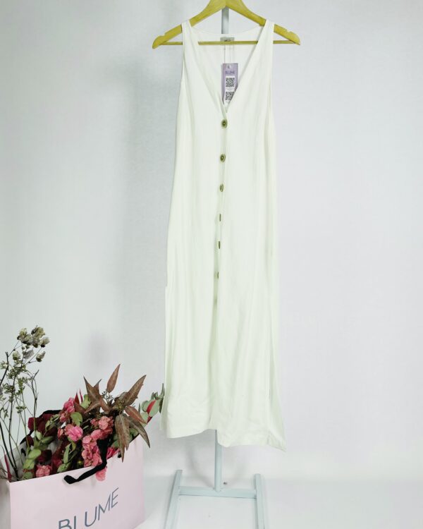 Vestido chemise branco sem mangas L'CECCI - P - VENDIDO SISTEMA OTO