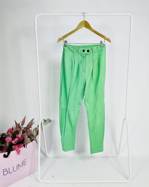 Calça couro verde com pregas ANIMALE - 38