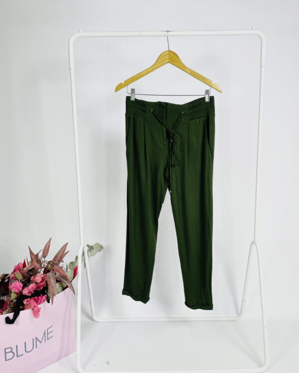 Calça jogger malha verde musgo elástico na cintura e amarração LENNY NIEMEYER - P