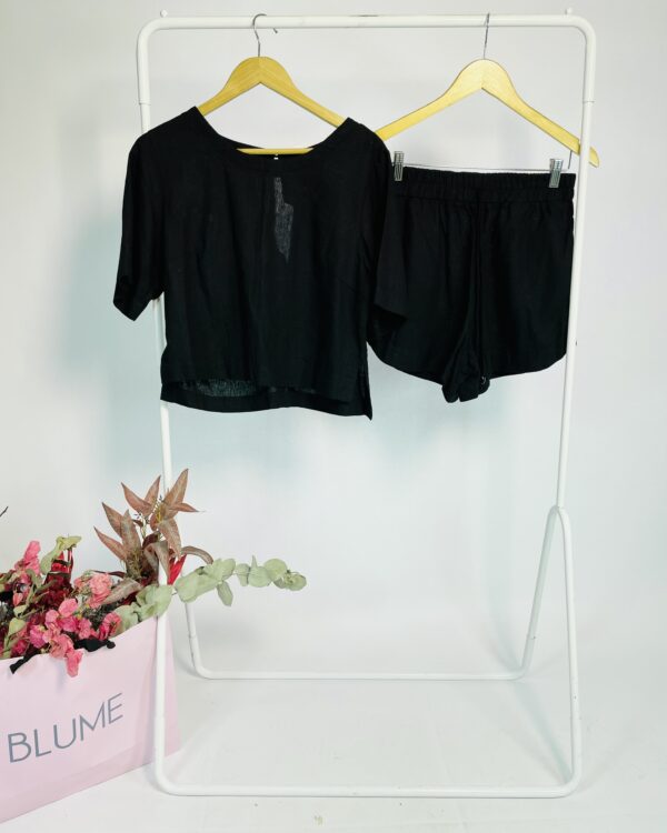 Conjunto short e blusa linho preta GARAGE - M - VENDIDO SISTEMA OTO