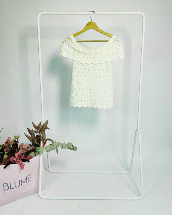 Blusa ombro a ombro branca tricot laise JOIE by ATEEN - PP - VENDIDO SISTEMA OTO