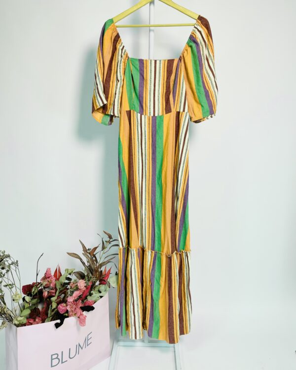 Vestido longo listras coloridas amarração nas costas BLUESTEEL - G - VENDIDO SISTEMA OTO