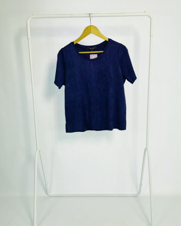 Blusa suéde roxa mangas curtas SHOULDER - M - VENDIDO SISTEMA OTO