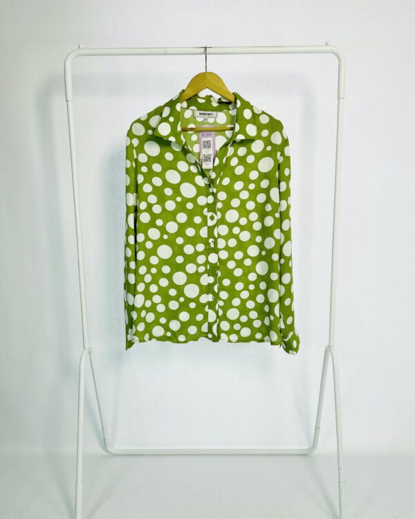 Camisa verde estampa poá branca HECKEL VERRY - 48 - VENDIDO SISTEMA OTO