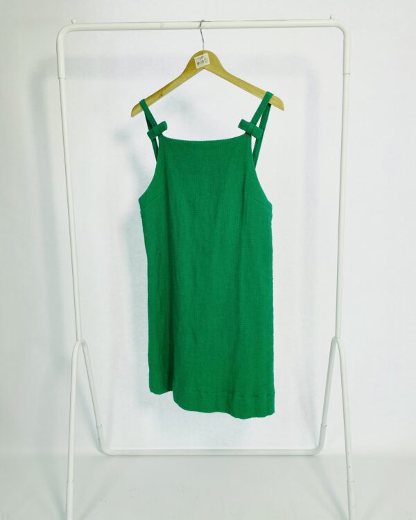 Vestido verde texturizado curto com laços AGILITÁ - 44