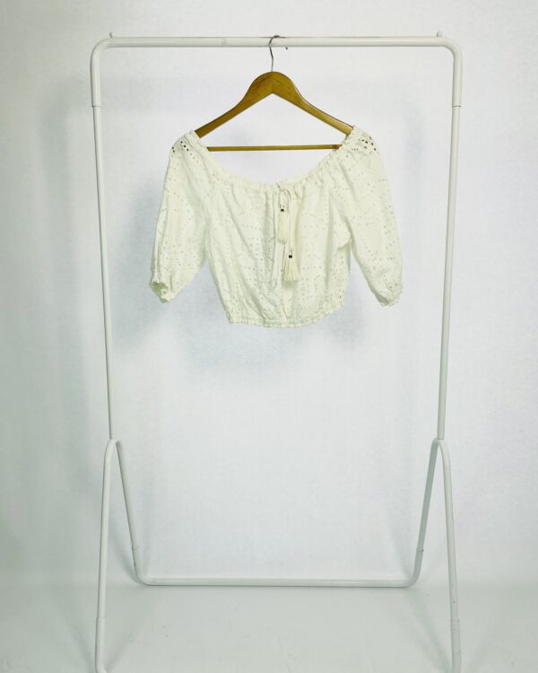 Cropped laise branco mangas 3/4 DRESS TO - M - VENDIDO SISTEMA OTO