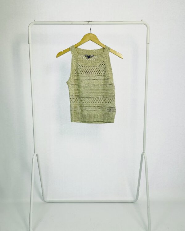 Blusa sem manga bege com lurex dourado RALPH LAUREN - G